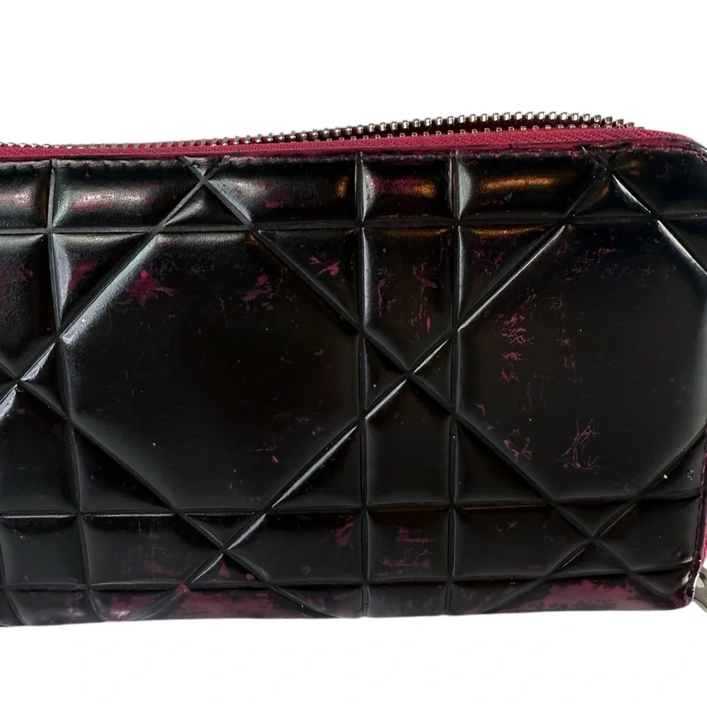 Dior Pink and Black Quilted Wallet